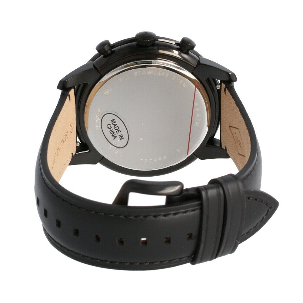 Fossil Goodwin Chronograph Black Dial Black Leather Strap Watch for Men - FS5585 Buy Now By Fossil