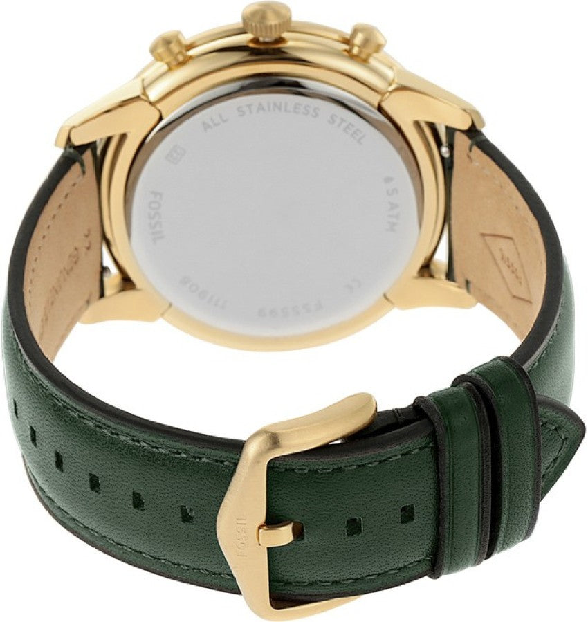 Fossil Townsman Chronograph Green Dial Green Leather Strap Watch for Men - FS5599 Buy Now By Fossil