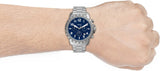 Fossil Bowman Chronograph Blue Dial Silver Steel Strap Watch for Men - FS5604 Buy Now By Fossil