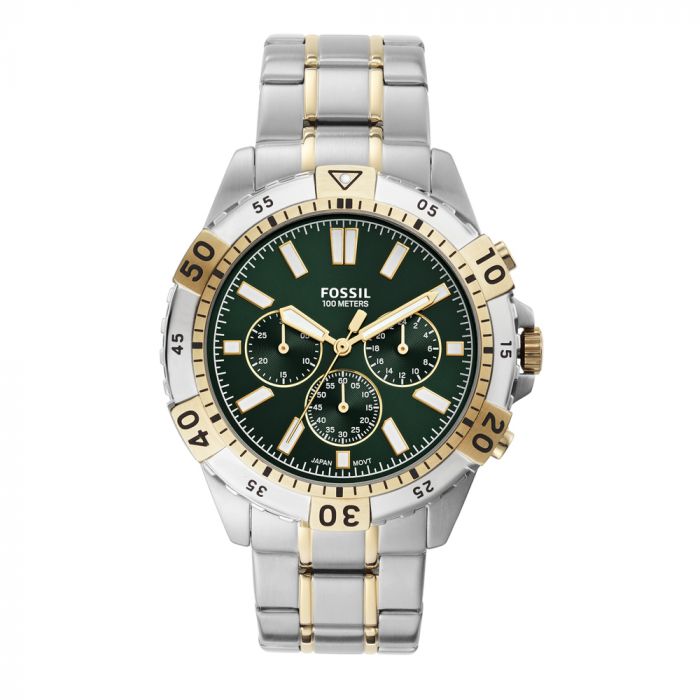 Fossil Garrett Chronograph Green Dial Two Tone Steel Strap Watch for Men - FS5622 Buy Now By Fossil