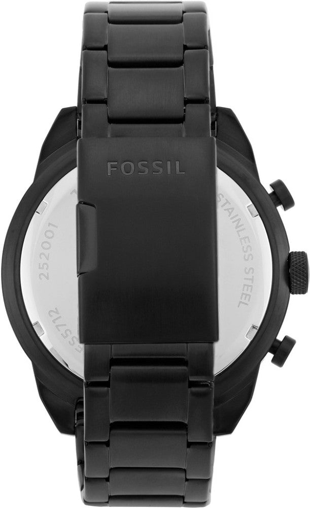 Fossil Bronson Chronograph Black Dial Black Steel Strap Watch for Men - FS5712 Buy Now By Fossil