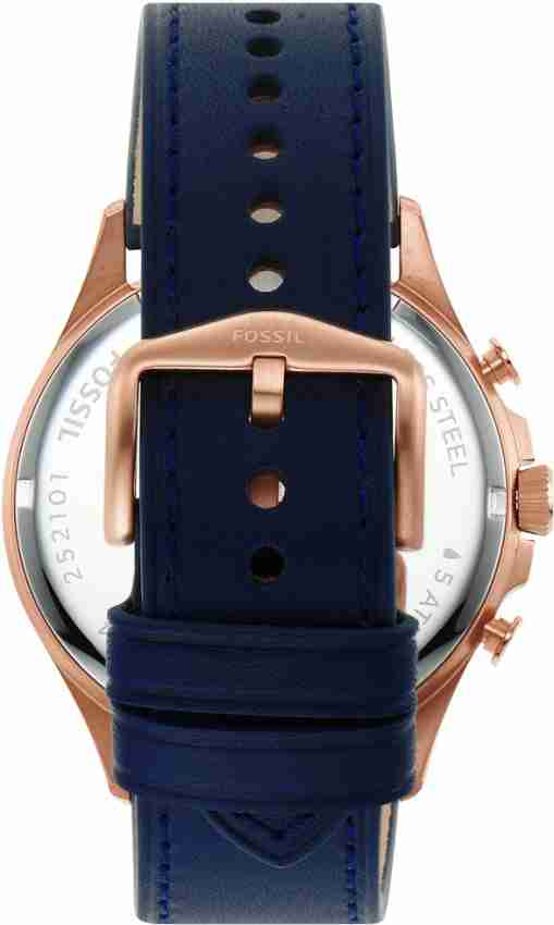 Fossil Forrester Chronograph Blue Dial Blue Leather Strap Watch for Men - FS5814 Buy Now By Fossil