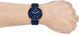 Fossil Forrester Chronograph Blue Dial Blue Leather Strap Watch for Men - FS5814 Buy Now By Fossil
