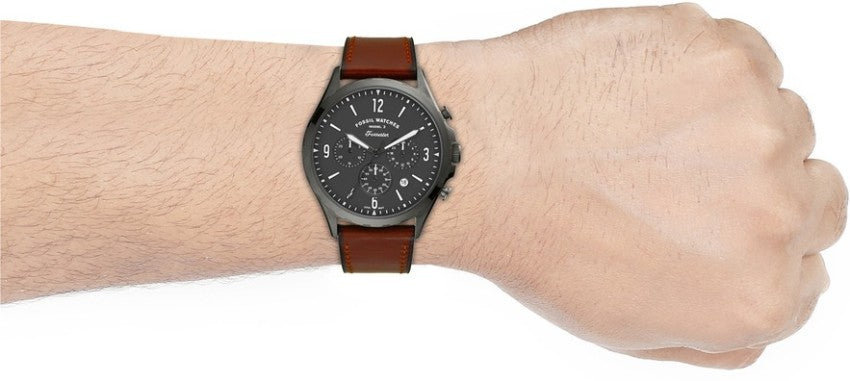 Fossil Forrester Chronograph Grey Dial Brown Leather Strap Watch for Men - FS5815 Buy Now By Fossil