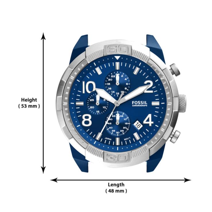 Fossil Bronson Chronograph Luggage Blue Dial Brown Leather Strap Watch for Men - FS5829 Buy Now By Fossil