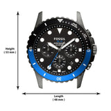 Fossil FB-01 Chronograph Black Dial Grey Steel Strap Watch for Men - FS5835 Buy Now By Fossil