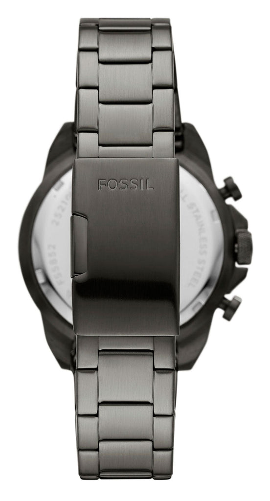 Fossil Bronson Chronograph Black Dial Grey Steel Strap Watch for Men - FS5852 Buy Now By Fossil