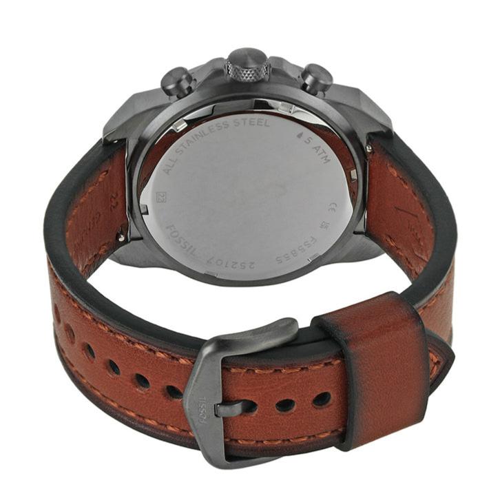 Fossil Bronson Chronograph Grey Dial Brown Leather Strap Watch for Men - FS5855 Buy Now By Fossil