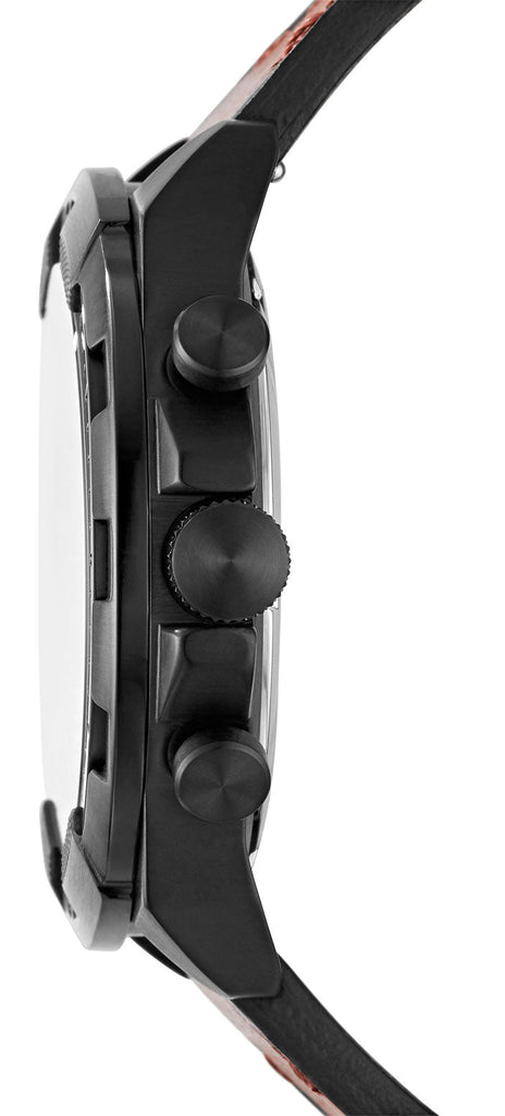 Fossil Bronson Chronograph Black Dial Brown Leather Strap Watch for Men - FS5856 Buy Now By Fossil