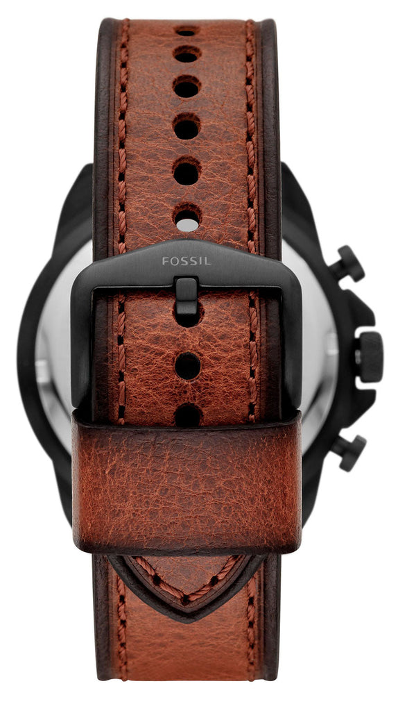 Fossil Bronson Chronograph Black Dial Brown Leather Strap Watch for Men - FS5856 Buy Now By Fossil