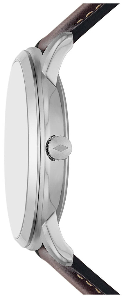 Fossil Neutra Minimalist Moonphase Silver Dial Brown Leather Strap Watch for Men - FS5905 Buy Now By Fossil