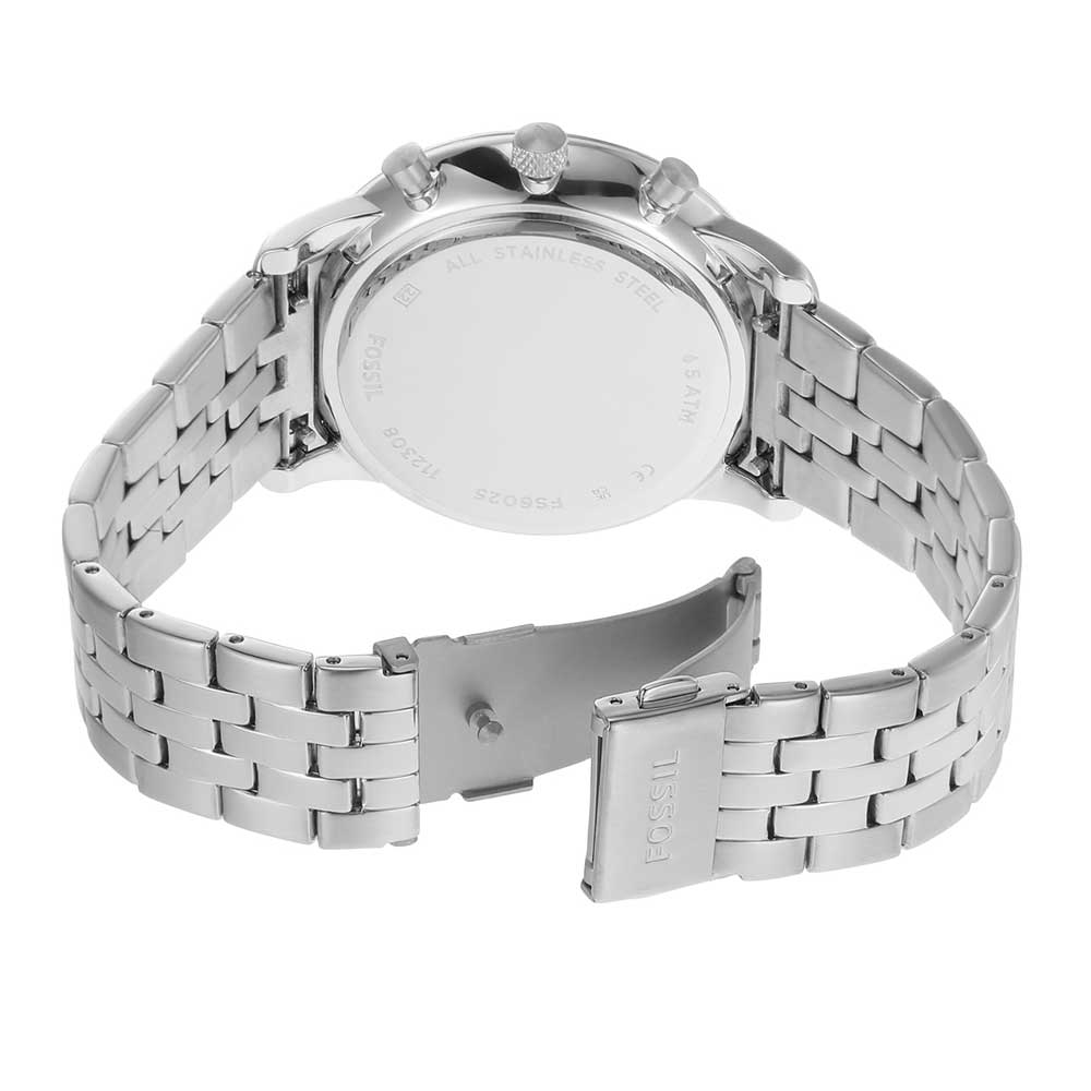 Fossil Neutra Chronograph Blue Dial Silver Steel Strap Watch for Men - FS6025 Buy Now By Fossil