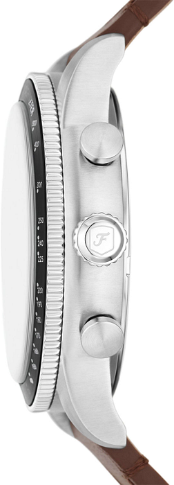 Fossil Sport Tourer Chronograph White Dial Brown Leather Strap Watch for Men - FS6042 Buy Now By Fossil