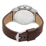Fossil Sport Tourer Chronograph White Dial Brown Leather Strap Watch for Men - FS6042 Buy Now By Fossil
