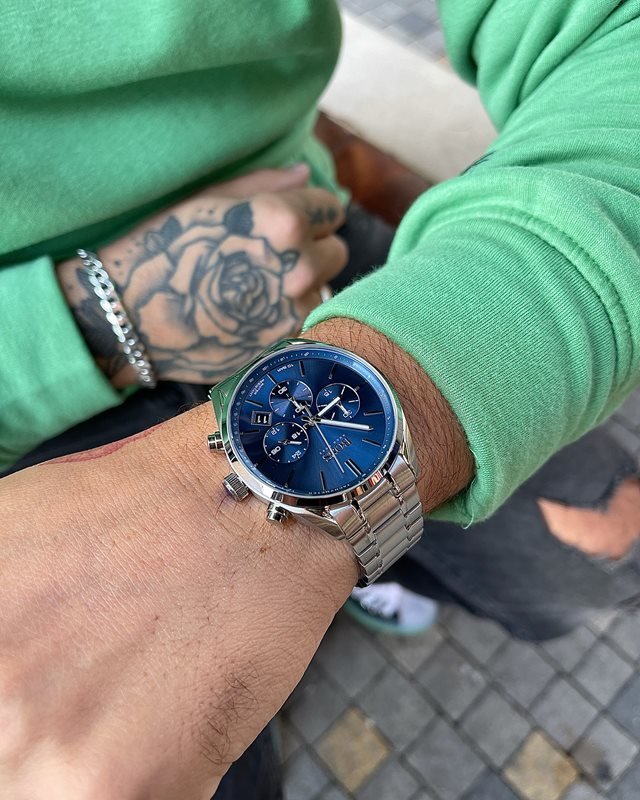 Hugo Boss Champion Blue Dial Silver Steel Strap Watch for Men - 1513818 Buy Now By Hugo Boss