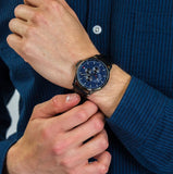 Tommy Hilfiger Shawn Multifunction Quartz Blue Dial Black Leather Strap Watch for Men - 1791616 Buy Now By Tommy Hilfiger