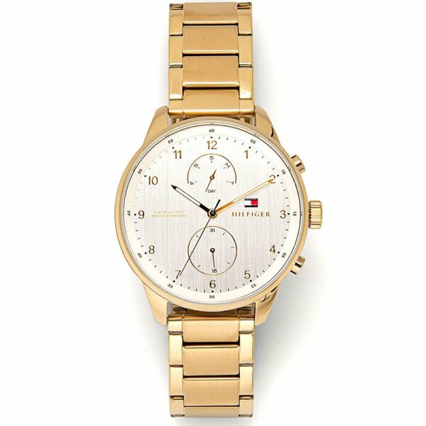 Tommy Hilfiger Chase Quartz White Dial Gold Steel Strap Watch for Men - 1791576 Buy Now By Tommy Hilfiger
