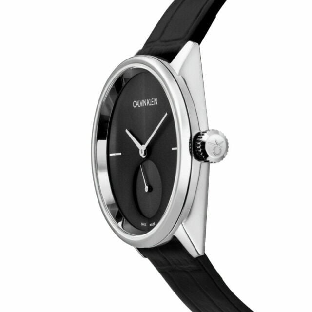 Calvin Klein Accent Black Dial Black Leather Strap Watch for Women - K2Y231C3 Buy Now By Calvin Klein