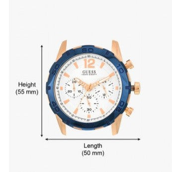 Guess Caliber Chronograph White Dial Blue Silicone Strap Watch for Men - W0864G5 Buy Now By Guess