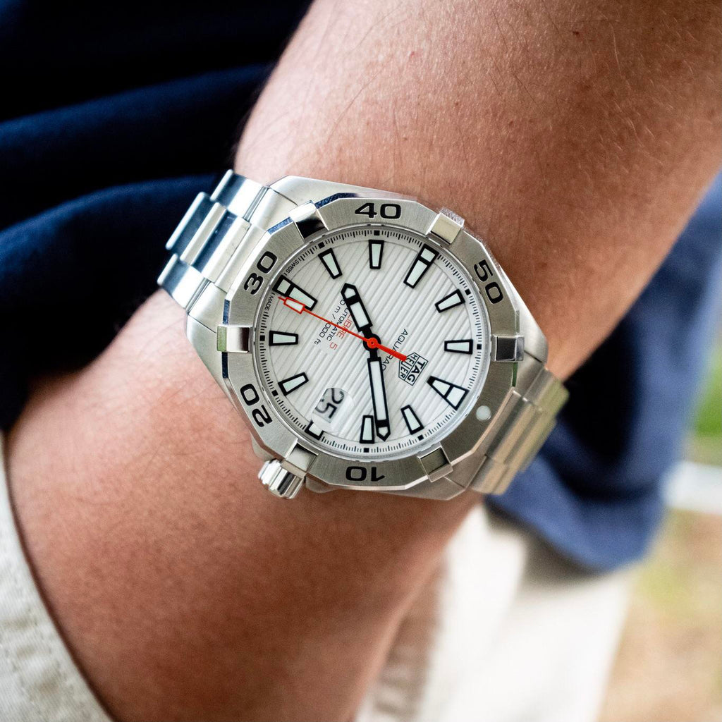 Tag Heuer Aquaracer Automatic White Dial Silver Steel Strap Watch for Men - WBD2111.BA0928 Buy Now By Tag Heuer