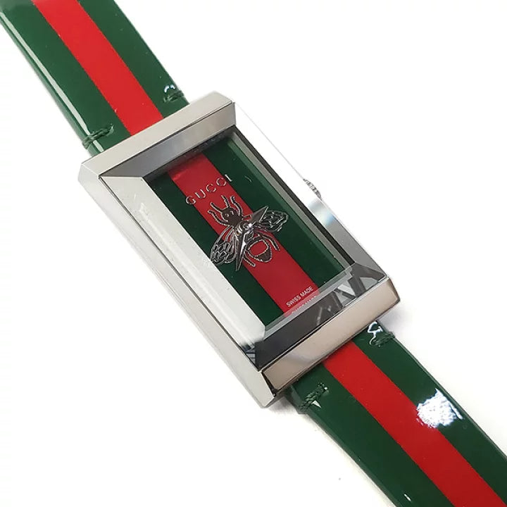 Gucci G Frame Quartz Green & Red Mother of Pearl Dial Multicolor Leather Strap Watch For Women - YA147408 Buy Now By Gucci