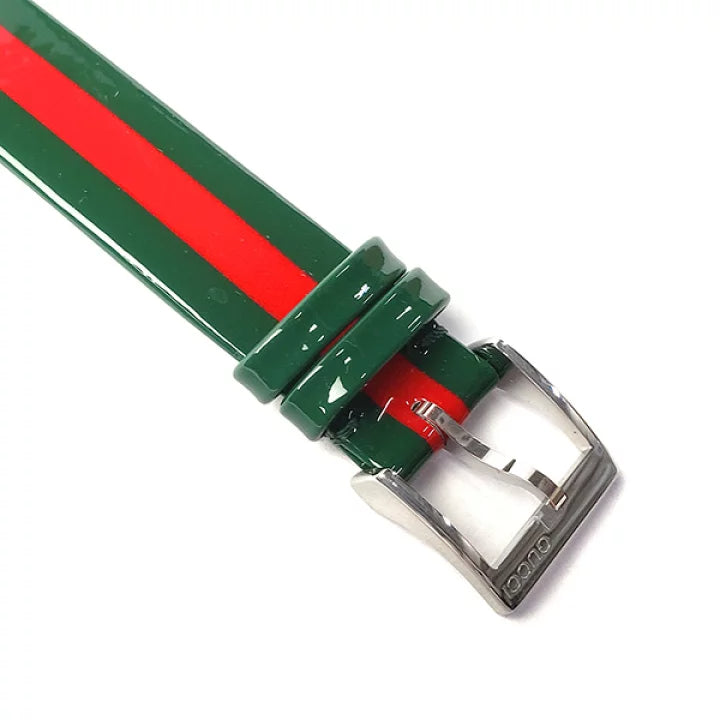 Gucci G Frame Quartz Green & Red Mother of Pearl Dial Multicolor Leather Strap Watch For Women - YA147408 Buy Now By Gucci