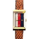 Gucci G-Frame Mother of Pearl Dial Brown Leather Snakeskin Strap Watch For Women - YA147402 Buy Now By Gucci