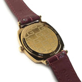 Gucci Grip Quartz Gold Dial Maroon Leather Strap Watch For Women - YA157402 Buy Now By Gucci