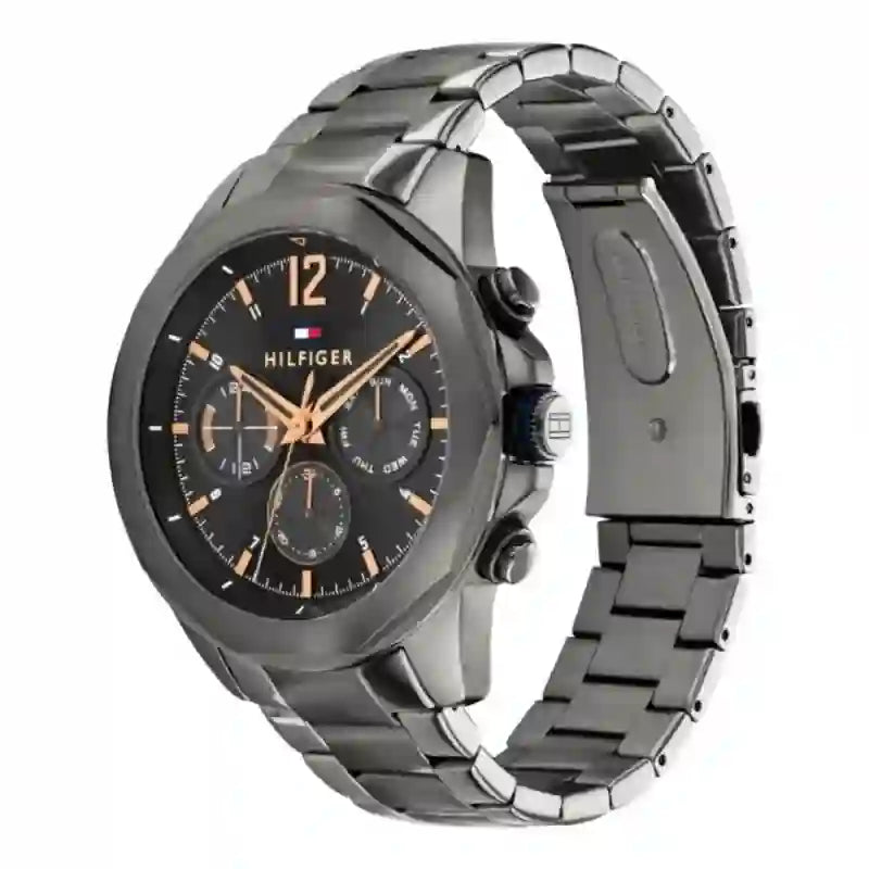 Tommy Hilfiger Lars Chronograph Black Dial Black Steel Strap Watch For Men - 1792061 Buy Now By Tommy Hilfiger