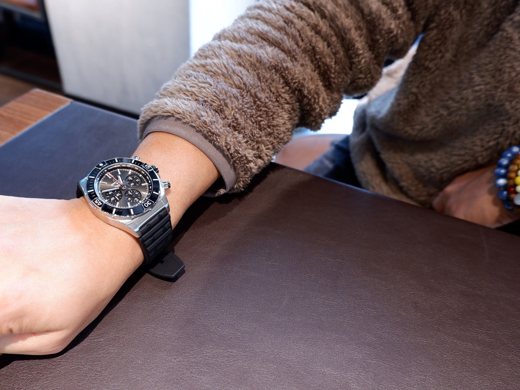 Breitling Super Chronomat B01 44 Black Dial Black Rubber Strap Watch for Men - AB0136251B2S1 Buy Now By Breitling