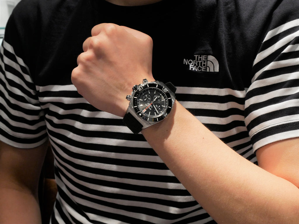 Breitling Super Chronomat B01 44 Black Dial Black Rubber Strap Watch for Men - AB0136251B2S1 Buy Now By Breitling