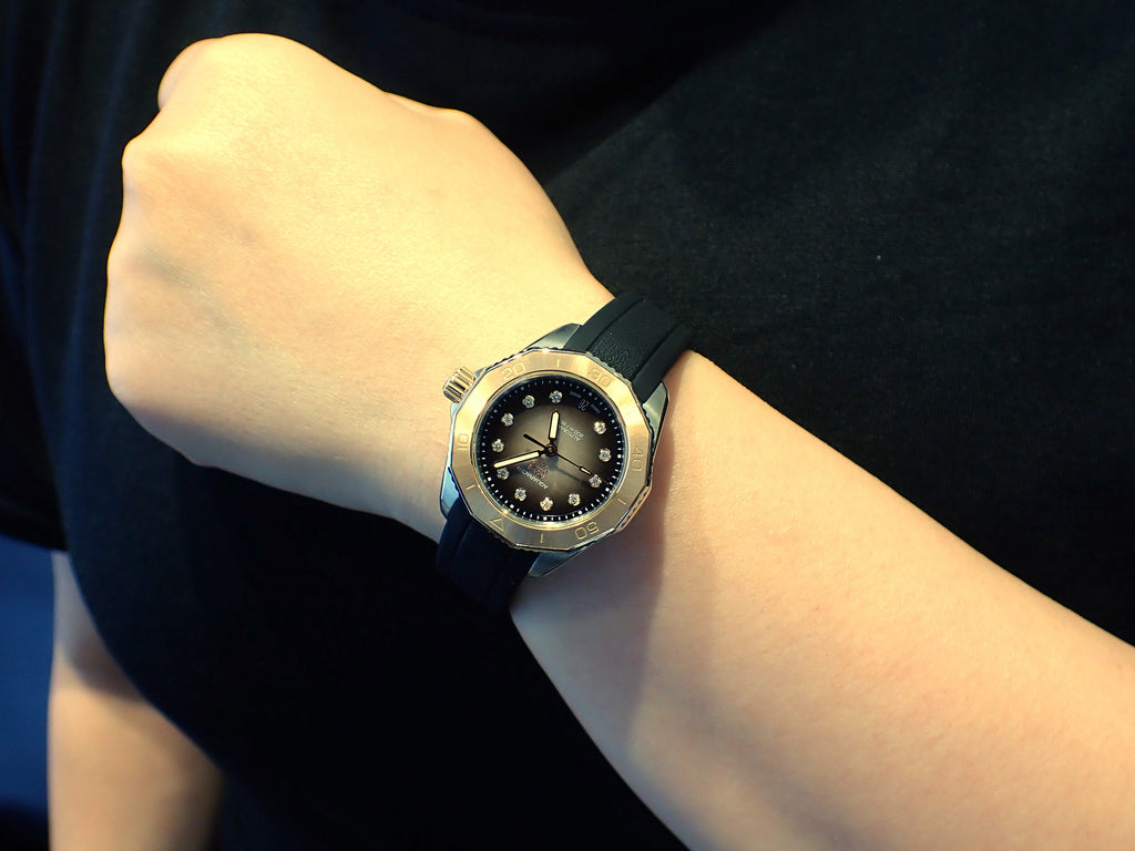 Tag Heuer Aquaracer Professional 200 Automatic Diamonds Black Dial Black Rubber Strap Watch for Women - WBP2451.FT6200 Buy Now By Tag Heuer