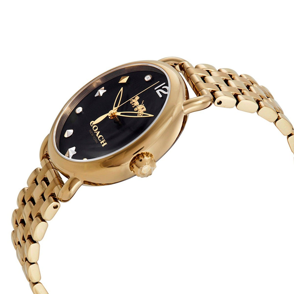 Coach Delancey Black Dial Gold Stainless Steel Strap Watch For Women - 14502813 Buy Now By Coach