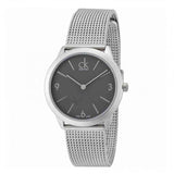 Calvin Klein Minimal Grey Dial Silver Mesh Bracelet Watch for Men - K3M52154 Buy Now By Calvin Klein