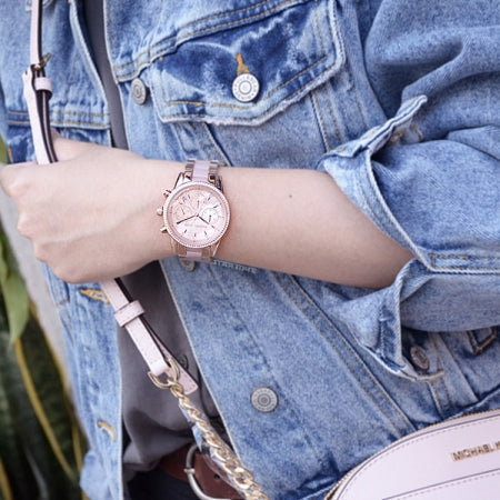 Michael Kors Ritz Chronograph Mother of Pearl White Dial Two Tone Steel Strap Watch For Women - MK6769 Buy Now By Michael Kors