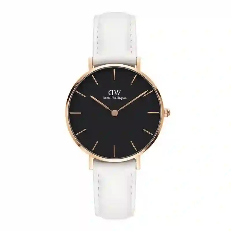 Daniel Wellington Classic Petite Bondi Black Dial White Leather Strap Watch For Women - DW00100283 Buy Now By Daniel Wellington
