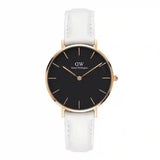 Daniel Wellington Classic Petite Bondi Black Dial White Leather Strap Watch For Women - DW00100283 Buy Now By Daniel Wellington