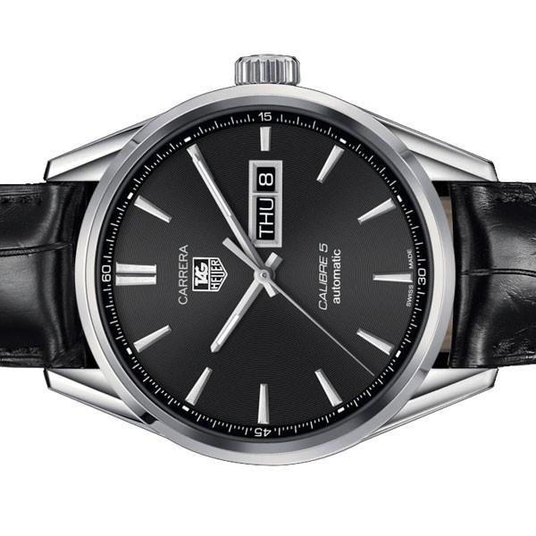 Tag Heuer Carrera Automatic 41mm Black Dial Black Leather Strap Watch for Men - WAR201A.FC6266 Buy Now By Tag Heuer