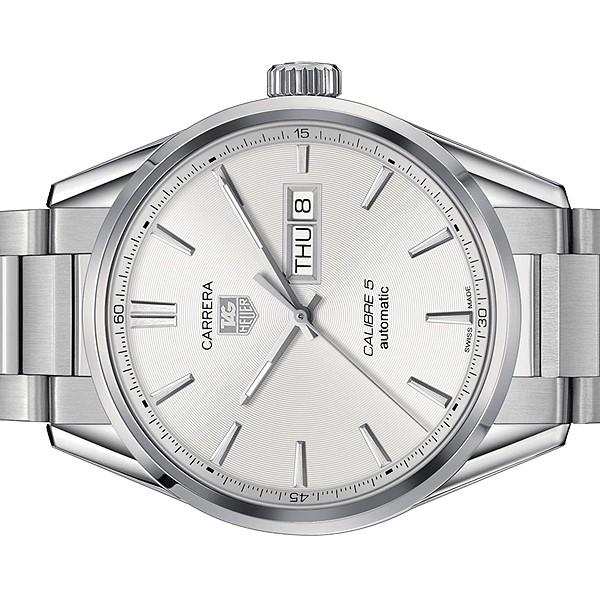 Tag Heuer Carrera Calibre 5 Automatic White Dial Silver Steel Strap Watch for Men - WAR201B.BA0723 Buy Now By Tag Heuer