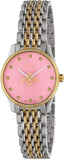 Gucci G Timeless Quartz Pink Dial Two Tone Steel Strap Watch For Women - YA1265030 Buy Now By Gucci