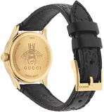 Gucci G Timeless Quartz Black Dial Black Leather Strap Watch For Women - YA126581A Buy Now By Gucci