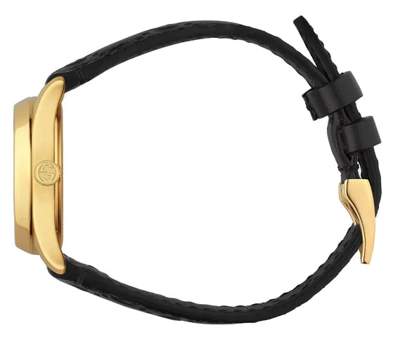 Gucci G Timeless Quartz Black Dial Black Leather Strap Watch For Women - YA126581A Buy Now By Gucci
