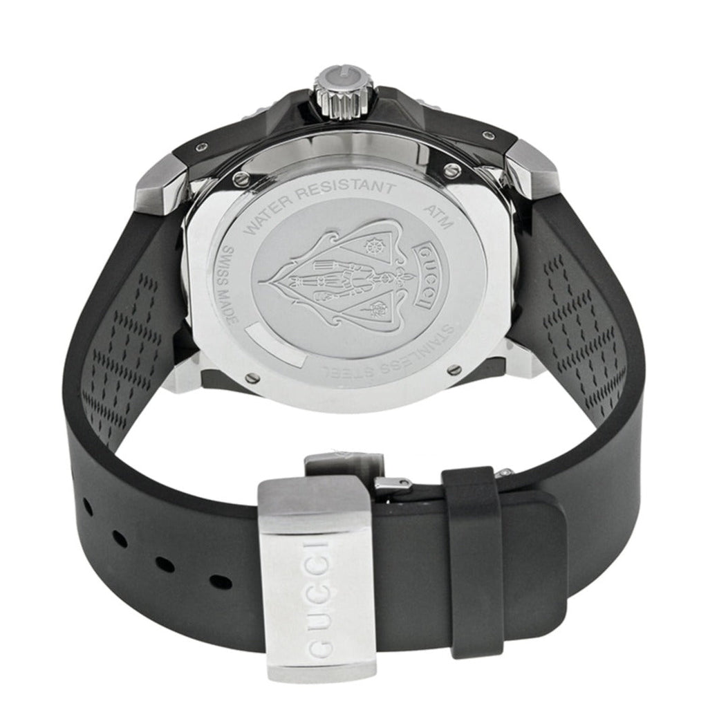 Gucci Dive Analog Quartz Black Dial Black Rubber Strap Watch For Men - YA136204 Buy Now By Gucci