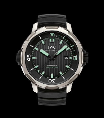 IWC Aquatimer Automatic 2000 Black Dial Black Rubber Strap Watch for Men - IW358002 Buy Now By IWC