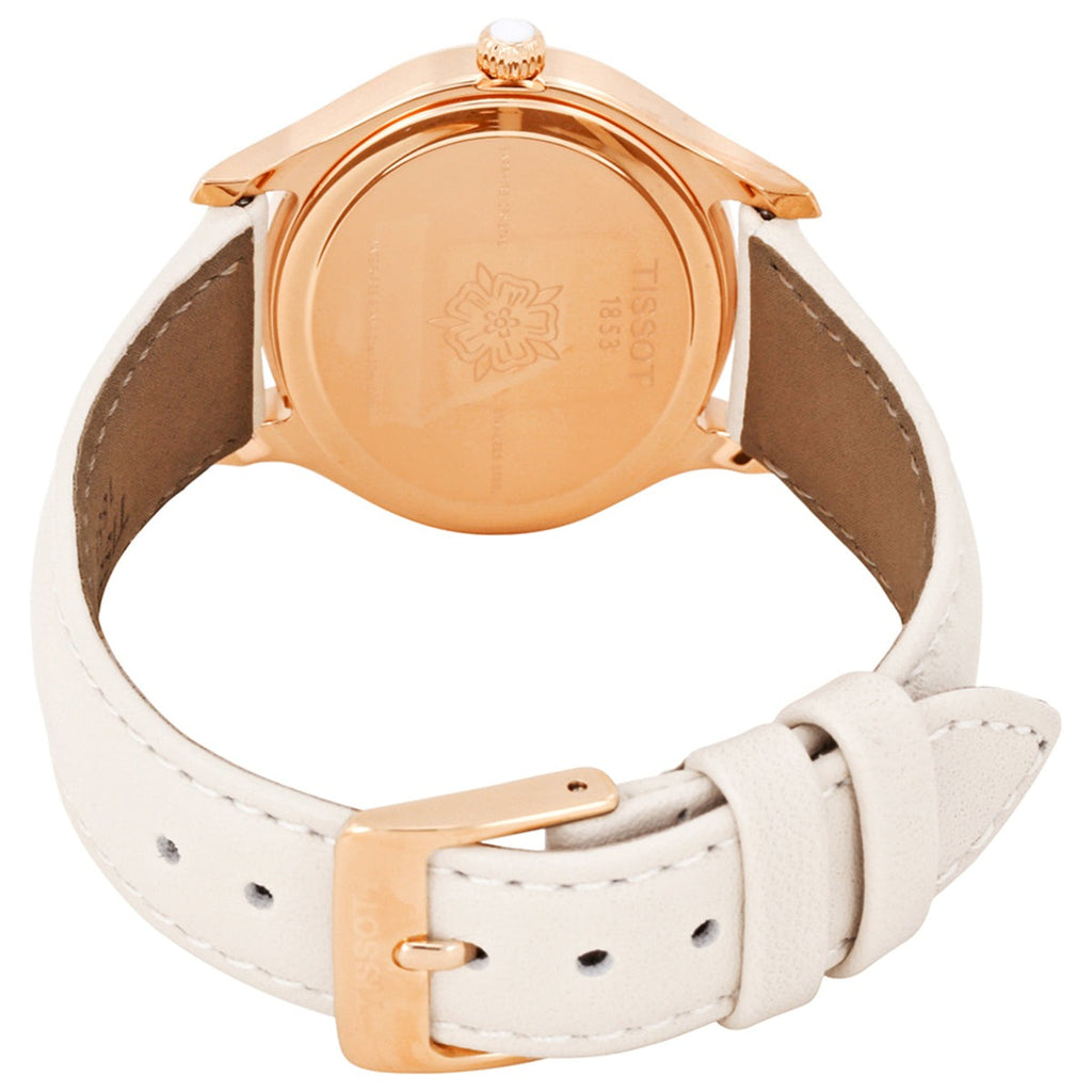 Tissot T Lady Bella Ora Mother of Pearl Dial Cream Leather Strap Watch for Women - T103.310.36.111.00 Buy Now By Tissot