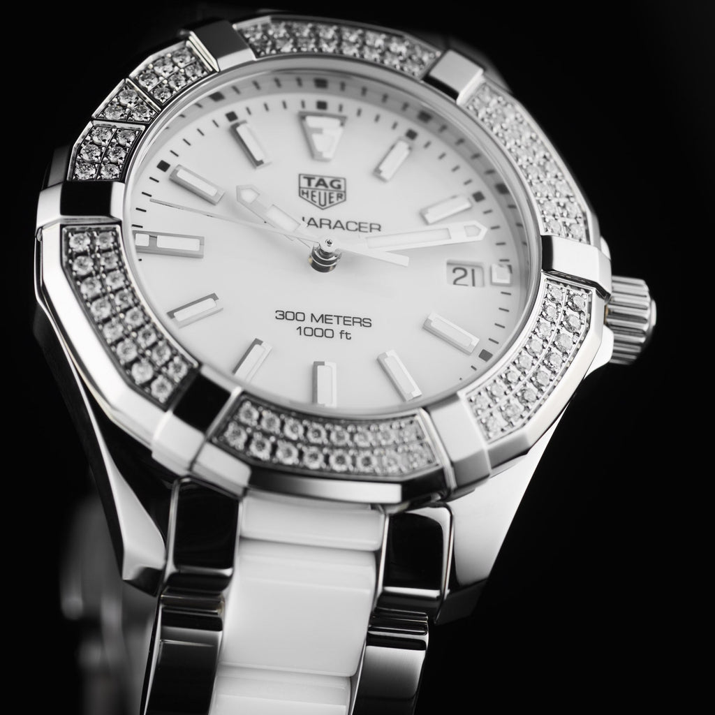 Tag Heuer Aquaracer Diamonds White Dial Two Tone Steel Strap Watch for Women - WAY131F.BA0914 Buy Now By Tag Heuer