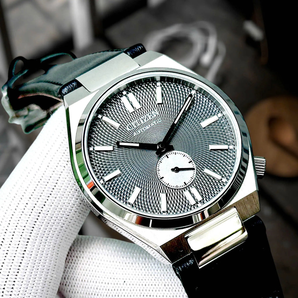 Citizen Tsuyosa Automatic Grey Dial Black Leather Strap Watch for Men - NK5010-01H
