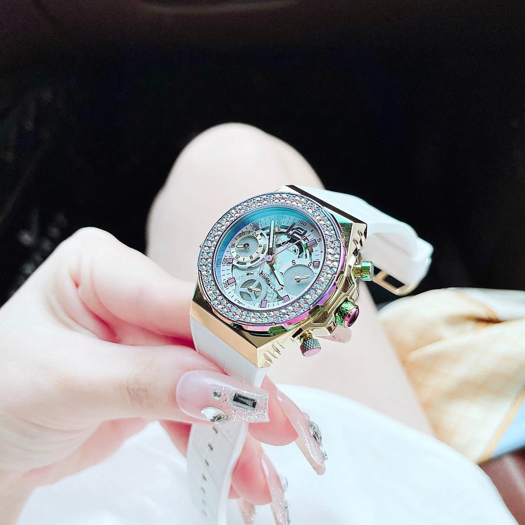 Guess Fusion Chronograph White Dial White Leather Strap Watch For Women - GW0553L2 Buy Now By Guess