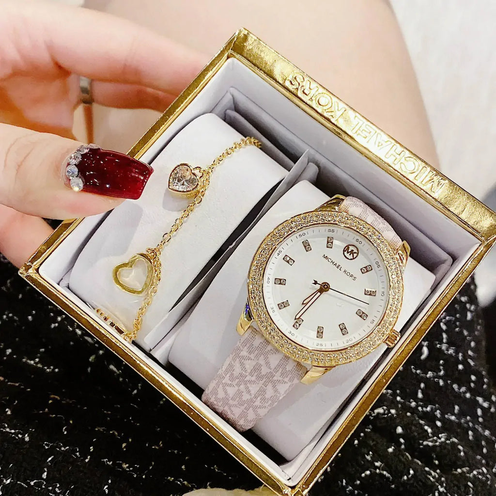 Michael Kors Tibby Analog Silver Dial White Leather Strap Watch for Women - MK1049 Buy Now By Michael Kors