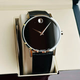 Movado Museum Classic Black Dial Black Leather Strap Watch for Men - 0607194 Buy Now By Movado